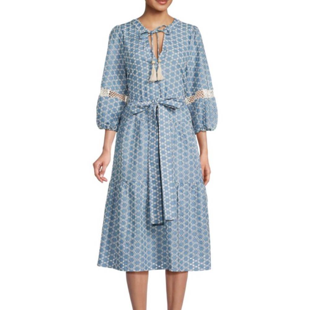 Embroidered belted Women's Dress - Picture 4 of 7